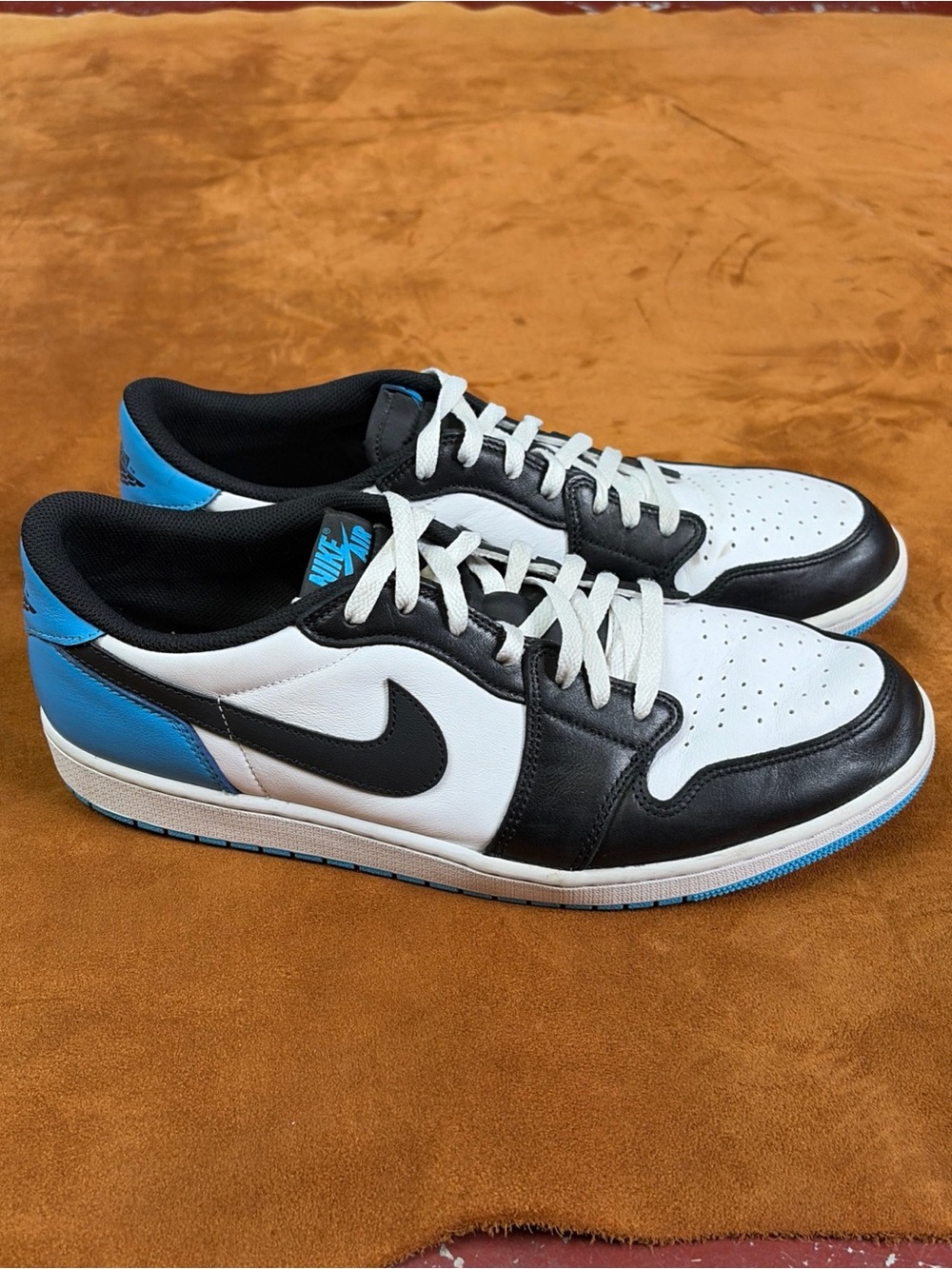 Nike Jordan 1 Retro Low OG Black Dark Powder Blue Men's 15 CZ0790-104